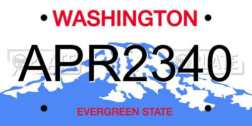 APR2340 Washington License Plate