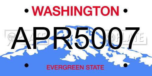 APR5007 Washington License Plate