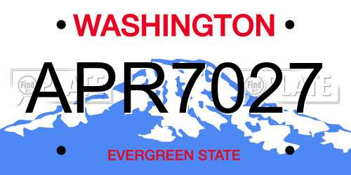 APR7027 Washington License Plate