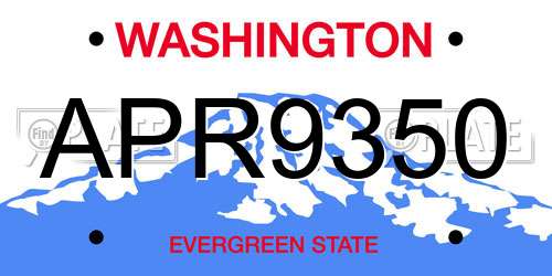 APR9350 Washington License Plate