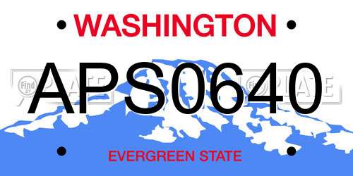 APS0640 Washington License Plate