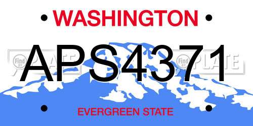 APS4371 Washington License Plate