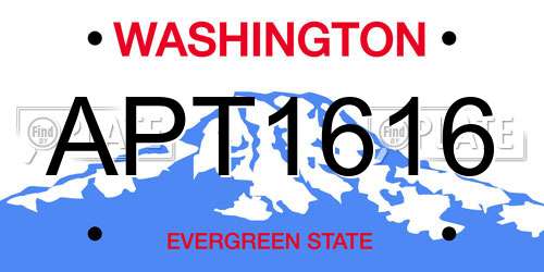 APT1616 Washington License Plate