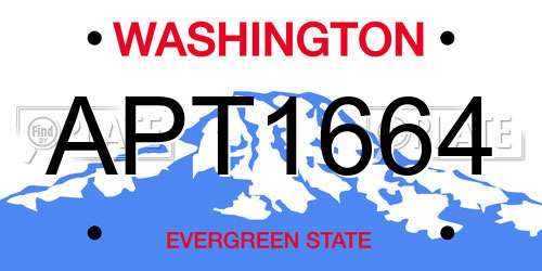APT1664 Washington License Plate