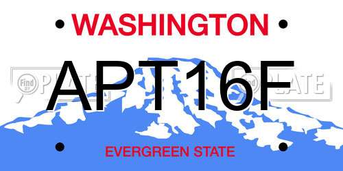APT16F Washington License Plate