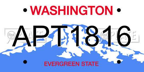 APT1816 Washington License Plate