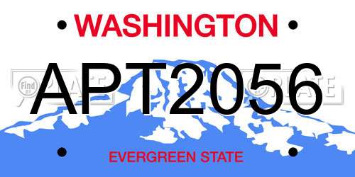 APT2056 Washington License Plate