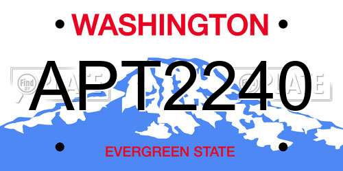 APT2240 Washington License Plate
