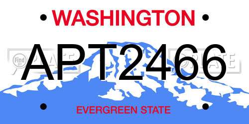 APT2466 Washington License Plate