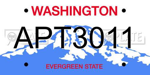 APT3011 Washington License Plate