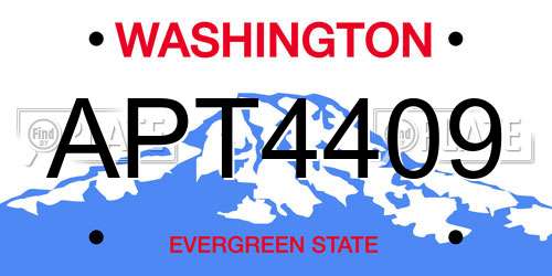 APT4409 Washington License Plate