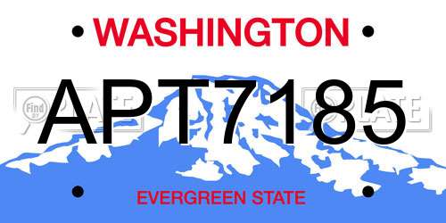 APT7185 Washington License Plate