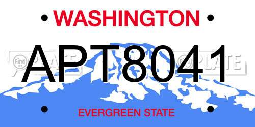 APT8041 Washington License Plate
