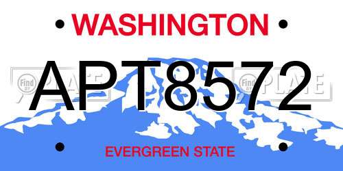 APT8572 Washington License Plate