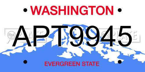APT9945 Washington License Plate