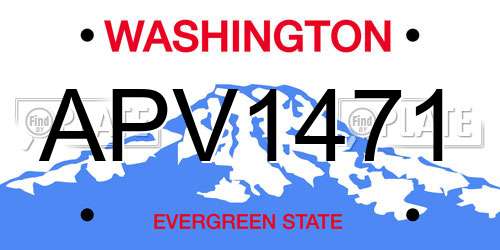 APV1471 Washington License Plate