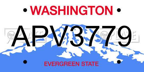 APV3779 Washington License Plate