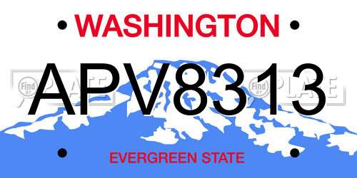 APV8313 Washington License Plate