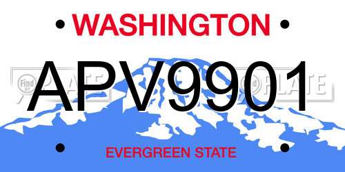 APV9901 Washington License Plate