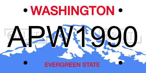 APW1990 Washington License Plate