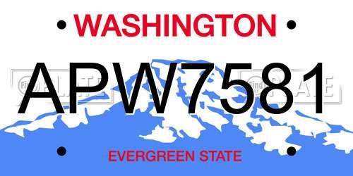 APW7581 Washington License Plate