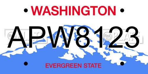 APW8123 Washington License Plate