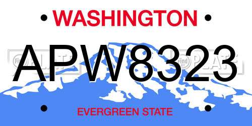 APW8323 Washington License Plate