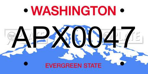 APX0047 Washington License Plate