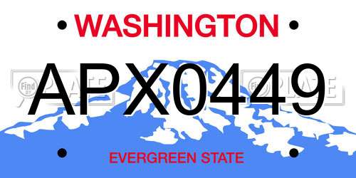 APX0449 Washington License Plate