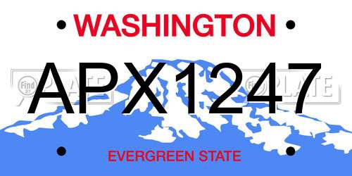 APX1247 Washington License Plate