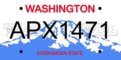 APX1471 Washington License Plate