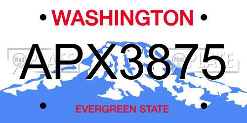 APX3875 Washington License Plate