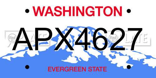 APX4627 Washington License Plate