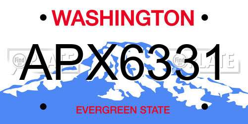 APX6331 Washington License Plate