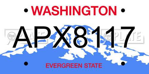 APX8117 Washington License Plate