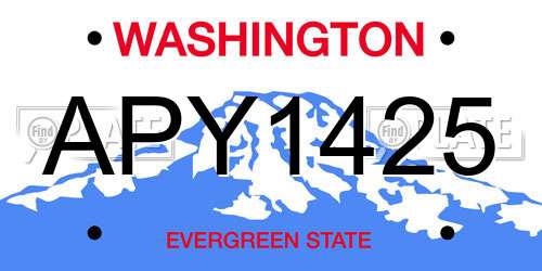 APY1425 Washington License Plate
