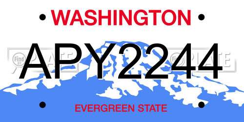 APY2244 Washington License Plate