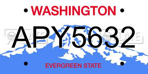 APY5632 Washington License Plate