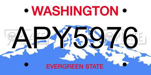 APY5976 Washington License Plate
