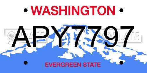 APY7797 Washington License Plate