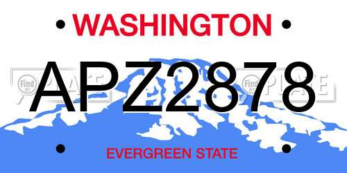 APZ2878 Washington License Plate