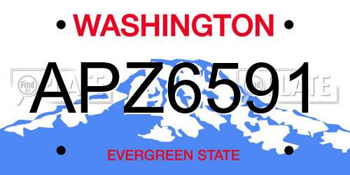 APZ6591 Washington License Plate