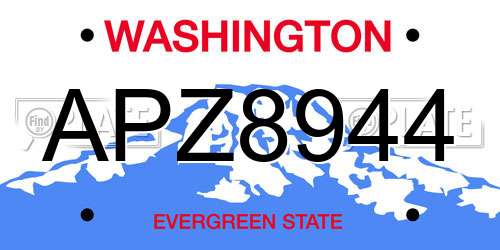 APZ8944 Washington License Plate