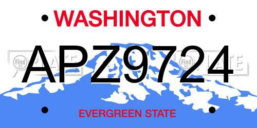APZ9724 Washington License Plate