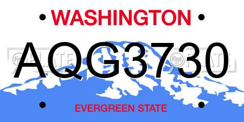 AQG3730 Washington License Plate