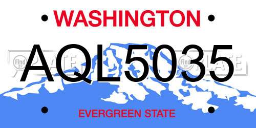 AQL5035 Washington License Plate