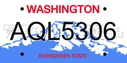 AQL5306 Washington License Plate