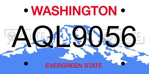 AQL9056 Washington License Plate