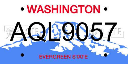 AQL9057 Washington License Plate