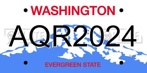 AQR2024 Washington License Plate